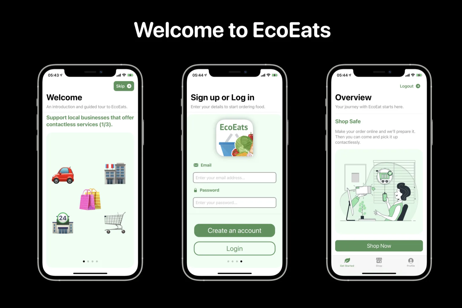 EcoEats welcome screen