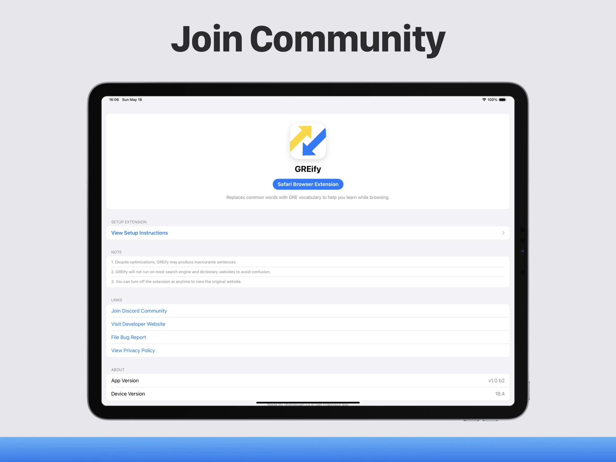 GREify community screen for joining other GRE test takers