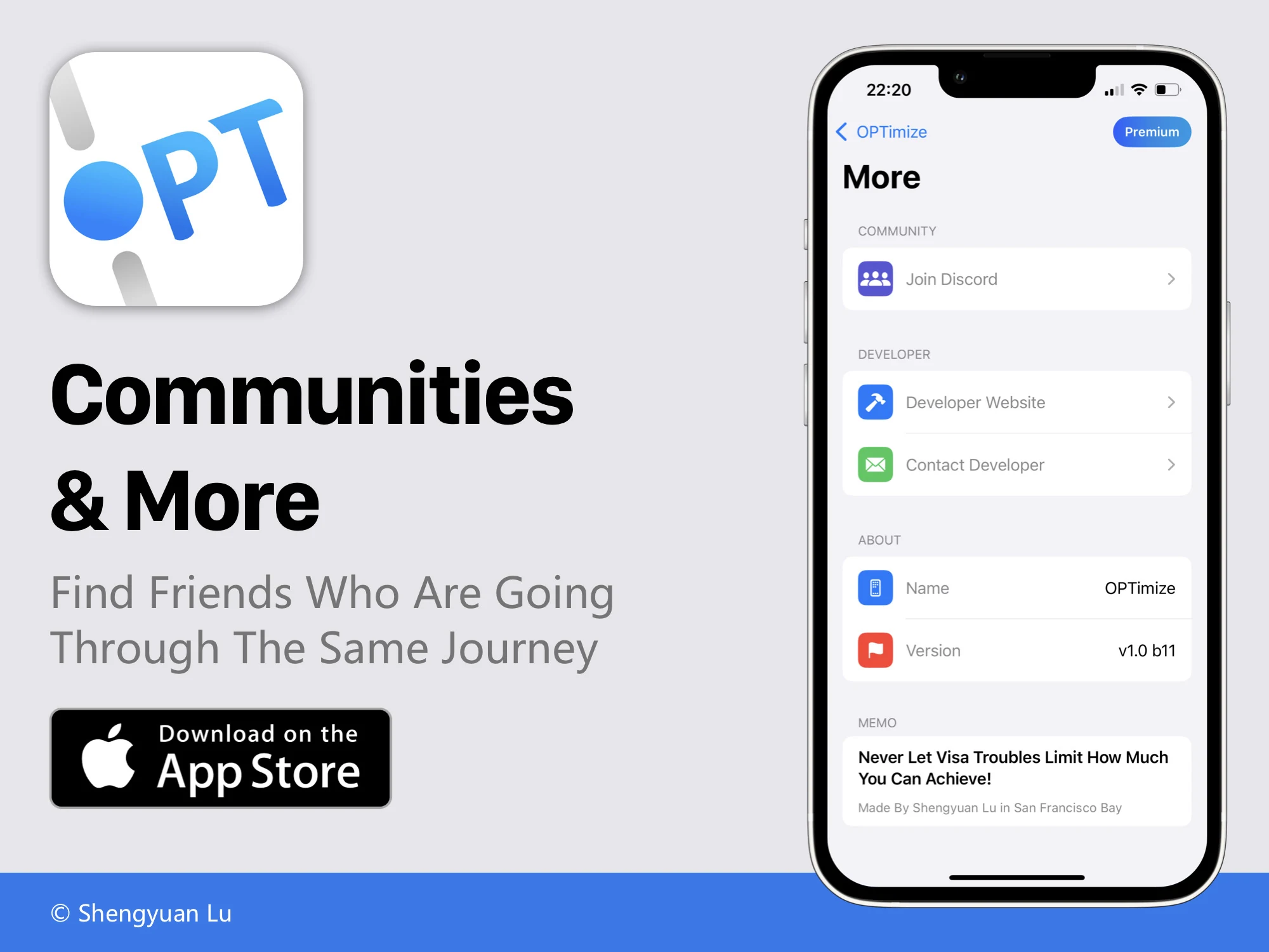 OPTimize community screen for finding other F-1 students going through OPT