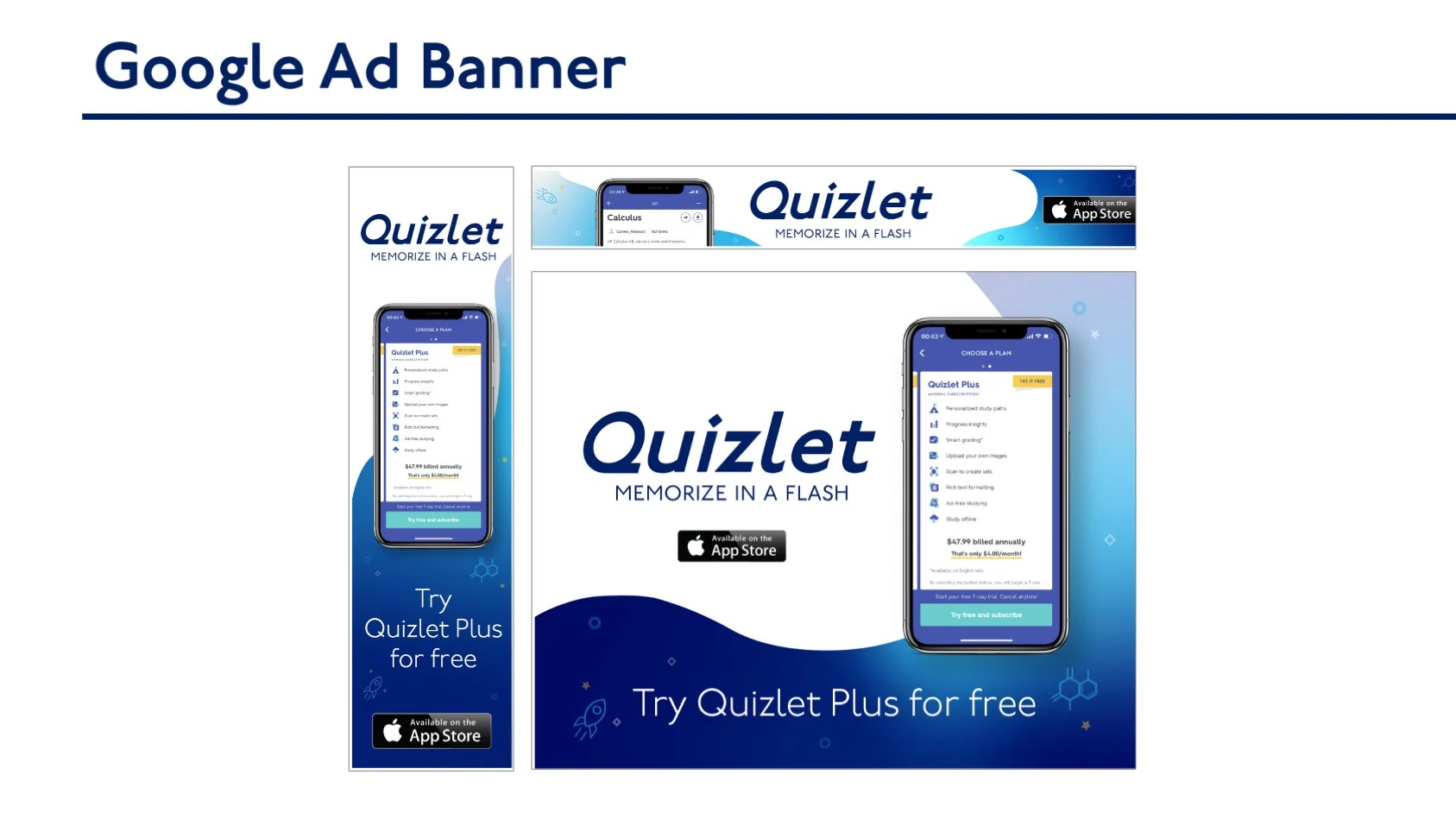 The Problem slide: the original Quizlet logo lacks character, is not engaging, and has little variation