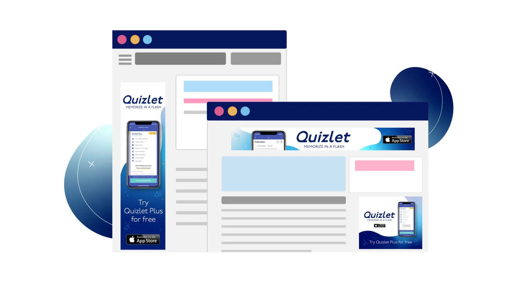 The Problem slide: the original Quizlet logo lacks character, is not engaging, and has little variation